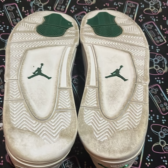 Air Jordan Size 11 2020 Nike Air Jordan 4 Retro Metallic Pine Green White Shoes - Picture 5 of 9